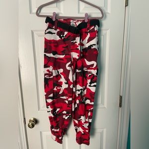 Rue 21 Red white and black camo cargo pants